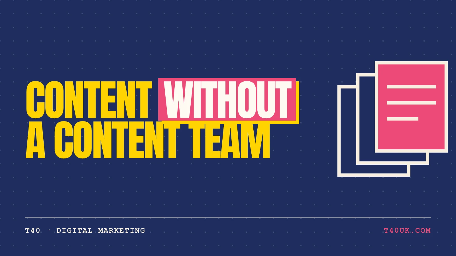 You don't need a content team to do content marketing. Here's the minimum viable approach for UK small businesses — what to create, how often, and how to measure results.