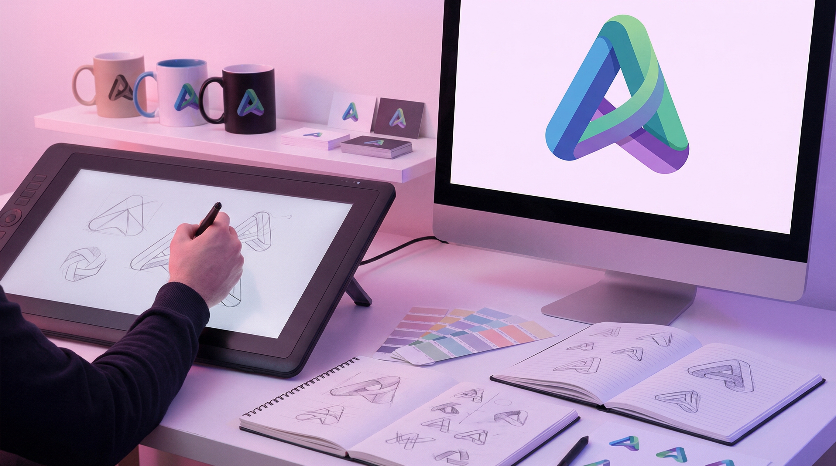 Logo & Visual Identity Design — work from the T40 bench